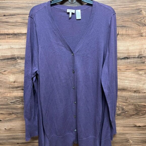 Lori Goldstein XL purple long sleeve shirt - Picture 1 of 5